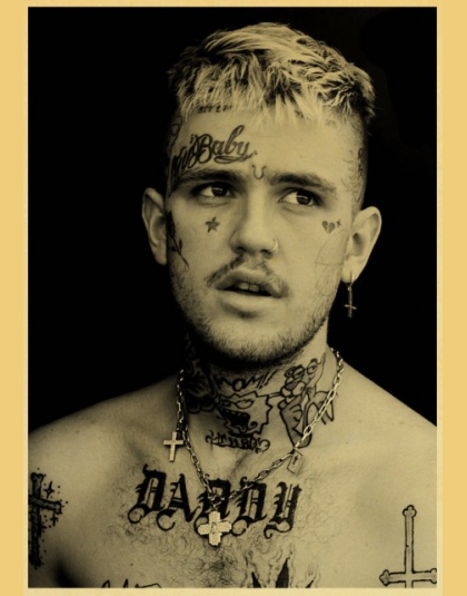 Hip Hop raper Lil Peep plakat naklejki ścienne w stylu Vintage plakat drukuje wysokiej jakości dla salonu wystrój domu