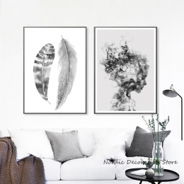 Abstrakcyjne sztuki Nordic plakat czarny i biały plakaty i reprodukcje na płótnie malarstwo pióro zdjęcia ścienny do salonu Unfr