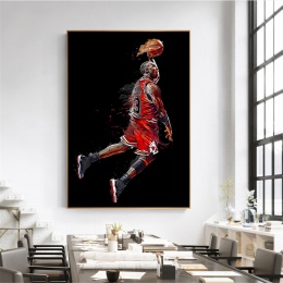 Abstrakcyjny obraz Michael Jordan plakat loty Dunk koszykówki zdjęcia ścienny do dekoracji salonu sypialni Sport płótno