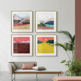 Streszczenie kolorowe górach kolor bloku na płótnie plakaty plakaty nowoczesne obrazy na ścianę do salonu sypialnia przejściach 