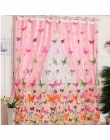 Hot sprzedaży 200 cm x 100 cm Butterfly drukuj Sheer panel okienny zasłony pokój dzielnik nowy do salonu sypialni LW504