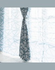Topfine geometryczne paski leczenie Sheer zasłony do salonu sypialnia kuchnia woal tiul na Windows Home dekoracyjne