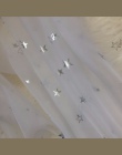 Natura biały tiul Sliver gwiazda tłoczenia na gorąco Terylene Sheer tanie tiulu leczenia okna Panel do sypialni gaza WP234C