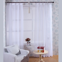Biały zasłona dekoracja okienna wysokiej Thread nowoczesne woal zasłony Panel luksusowe jednolity kolor tiul zasłony (pojedynczy