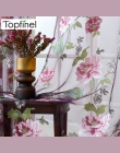 Topfinel fioletowy tiul w kwiaty w sheer zasłony do salonu, sypialni, kuchni odcień leczenia okna zasłona rolety panel