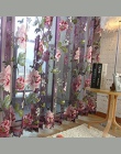 Topfinel fioletowy tiul w kwiaty w sheer zasłony do salonu, sypialni, kuchni odcień leczenia okna zasłona rolety panel