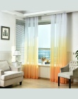 Zasłony kolor gradientu druku woal szary okna nowoczesne zasłony do salonu tiul Sheer tkaniny Rideaux Cortinas