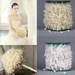 5 metrów żyłka sztuczne perły girlanda w formie łańcucha korali kwiaty wesele dekoracje produkty dostaw biały