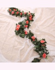Sztuczna róża kwiat fałszywe wiszące dekoracyjne róże winorośli rośliny liście sztuczne Garland kwiaty ślubne dekoracje ścienne