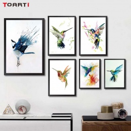 Akwarela zwierząt ptaki plakat minimalistyczny sztuka obraz na płótnie malarstwo ścienne sztuki obraz długie transparent drukuj 
