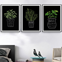 Oprawione obrazy na płótnie wystrój kuchnia biuro ścienne rośliny doniczkowe i litery A4 malarstwo Art drukowane Nordic stylu mo