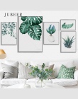 JUBEER akwarela liście plakaty i reprodukcje obraz ścienny na płótnie zielona roślina Nordic stylu dekoracyjne obraz do salonu