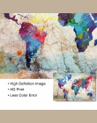 Nowoczesne Wall Art pojedyncze kawałki plakat na płótnie mapa świata kolorowa dekoracja obraz salon wystrój domu drukowanie