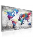 Nowoczesne Wall Art pojedyncze kawałki plakat na płótnie mapa świata kolorowa dekoracja obraz salon wystrój domu drukowanie