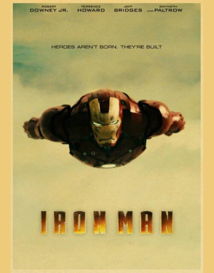 Marvel Comics Iron Man plakat dobrej jakości malowanie RetroPoster papier pakowy dla domu Bar dekoracje ścienne/naklejki