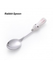 Śliczny królik marchew sztućce Cartoon dzieci sztućce królik marchew wzór widelec ze stali nierdzewnej łyżka nóż dla niemowląt d