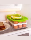 24 siatka jaj pudełko z tworzywa sztucznego pojemnik na żywność pojemnik na żywność wygodne pudełka do przechowywania podwójna w