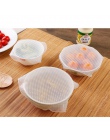 4 sztuk/zestaw silikonowe okłady żywności wielokrotnego użytku przechowywania żywności świeże Saran Wrap miska Pot Seal pokrywa 