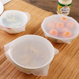 3 sztuk wielokrotnego użytku silikonowe Stretch pokrywkami przykrywka do żywności próżni Wrap Seal pojemnik do przechowywania ży