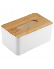 Wymienny bambusa pokrywa drewniana plastikowe pudełko na chusteczki do przechowywania organizator mody tkanki Case do dekoracji 