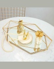 W stylu Vintage kolorowe szkło Metal Taca złota owalna kropkowana talerz na owoce pulpit małe przedmioty biżuteria taca wystawie