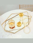 W stylu Vintage kolorowe szkło Metal Taca złota owalna kropkowana talerz na owoce pulpit małe przedmioty biżuteria taca wystawie