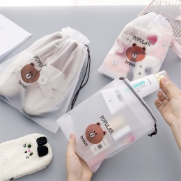 Niedźwiedź brunatny przezroczysty walizka podróżna buty bielizna przechowywania kosmetyczne torba Cartoon organizator odzież pak