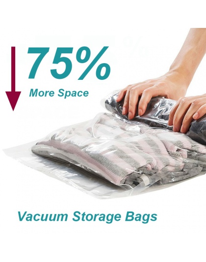 Roll-Up kompresji próżniowe torebki do przechowywania składany Travel Space Saver torby z tworzywa sztucznego sprężonego domu na