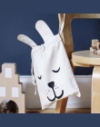 Torby do przechowywania na płótnie królik uszy sznurek plecak organizator pokoju dziecięcego na zabawki i ubrania dla dzieci wis