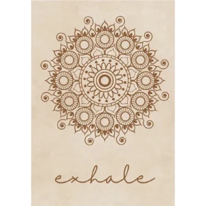 Abstrakcyjna mandala joga beż boho plakat do salonu żółty