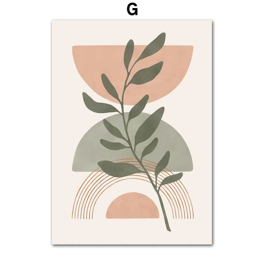 Abstrakcyjny Plakat Boho Liście Palmy Nordic Natura do Pokoju Zielony