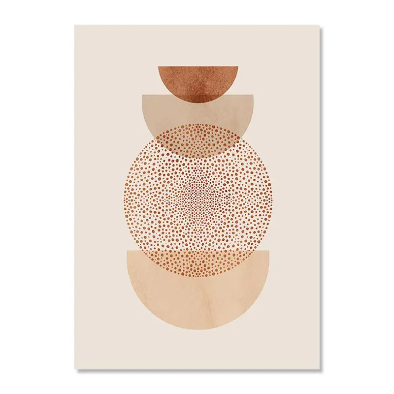 Abstrakcyjny Plakat Boho Matisse Koralowe Linie Beżowy do Salonu Burgundia