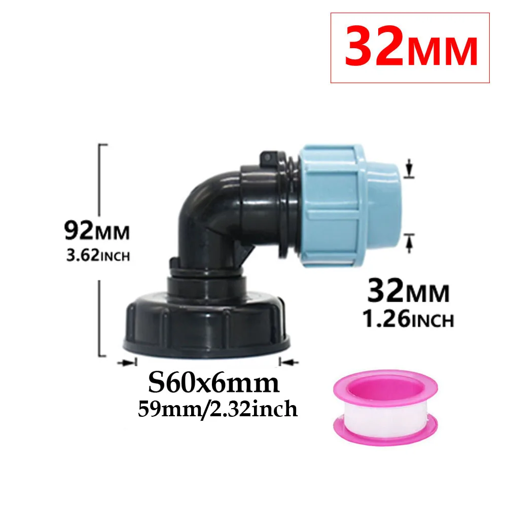 Adapter do zbiornika IBC S60 ze złączką do węża Czarny