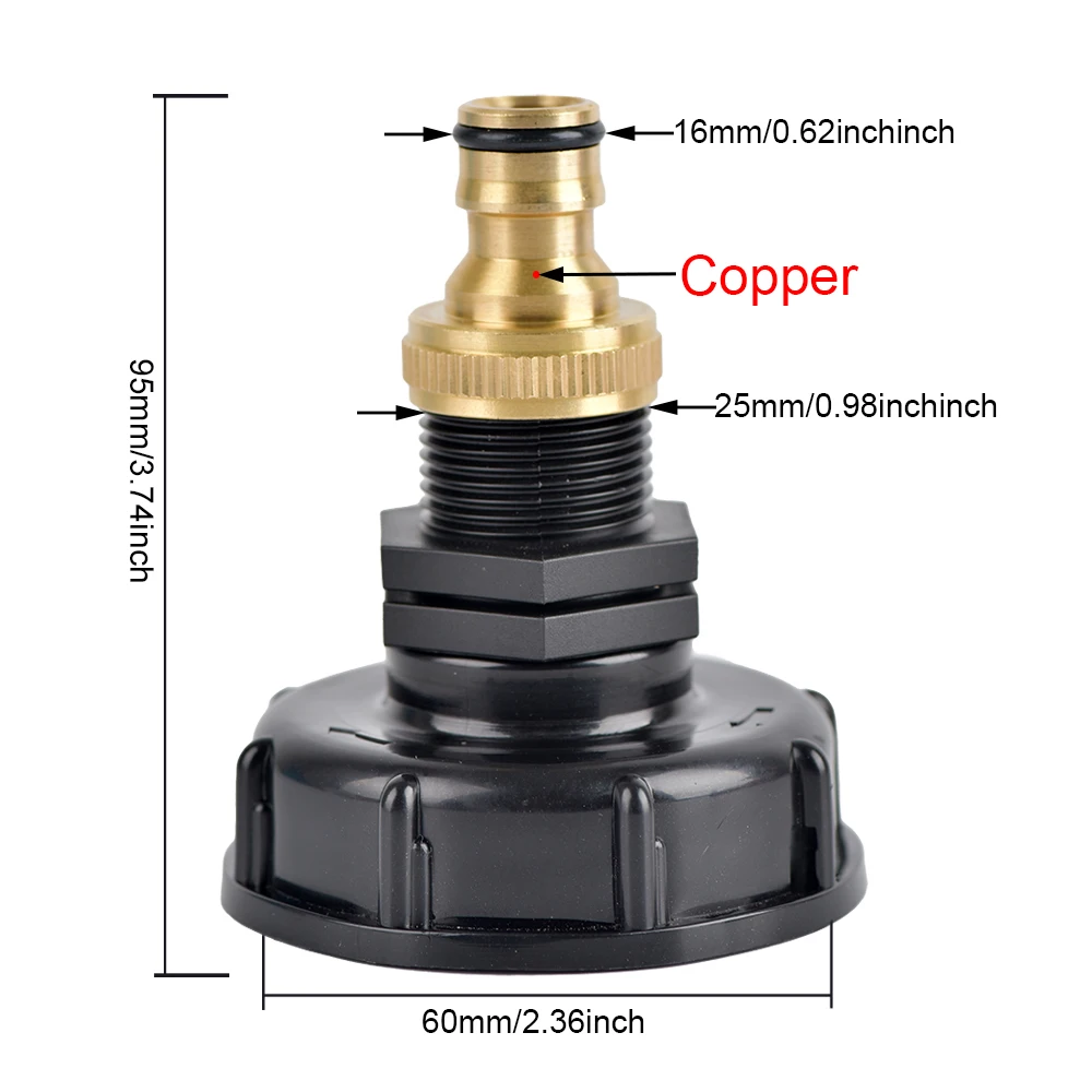 Adapter kranu do zbiornika IBC S60x6 z szybkozłączem Czerwony