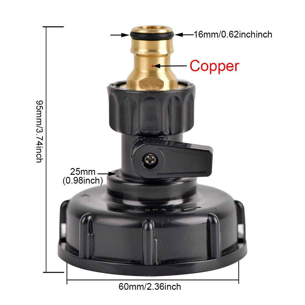 Adapter kranu do zbiornika IBC S60x6 z szybkozłączem Srebrny