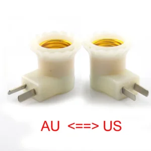 Adapter oprawki E27 z wtyczką - przenośna lampa z gniazdkiem Czarny