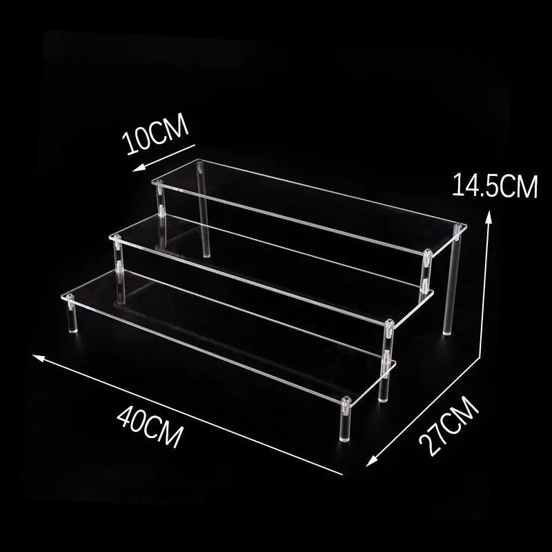 Akrylowa półka ekspozycyjna, organizer na perfumy i figurki 3 layer 40x10cm