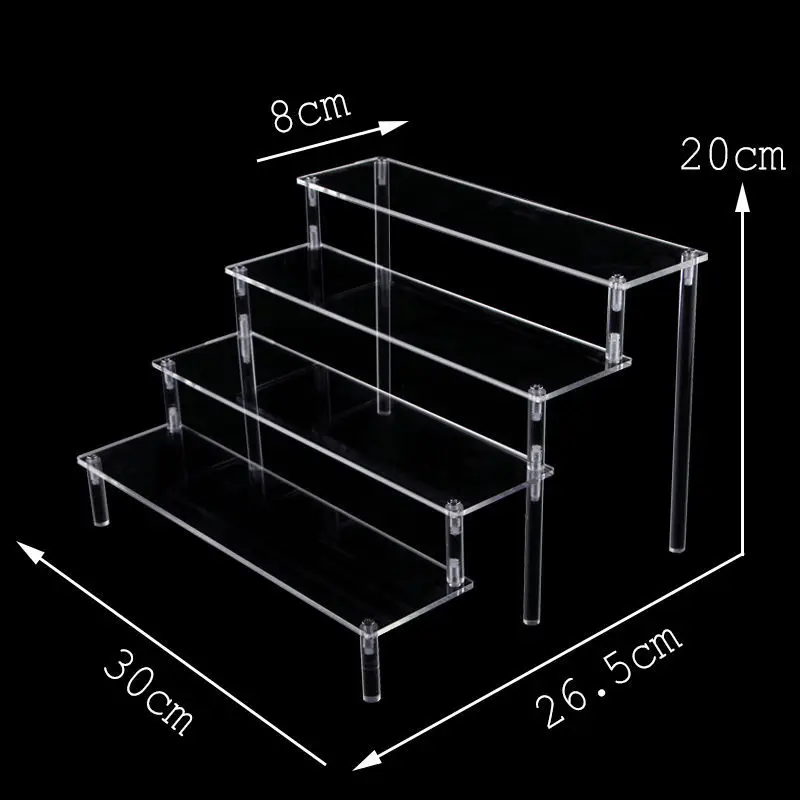 Akrylowa półka ekspozycyjna, organizer na perfumy i figurki 4 layer 30x8cm