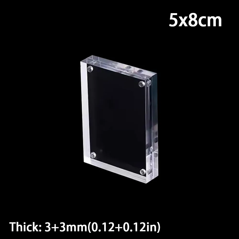 Akrylowa ramka na zdjęcia z magnesem na lodówkę i biurko X8cm 3 3mm thick