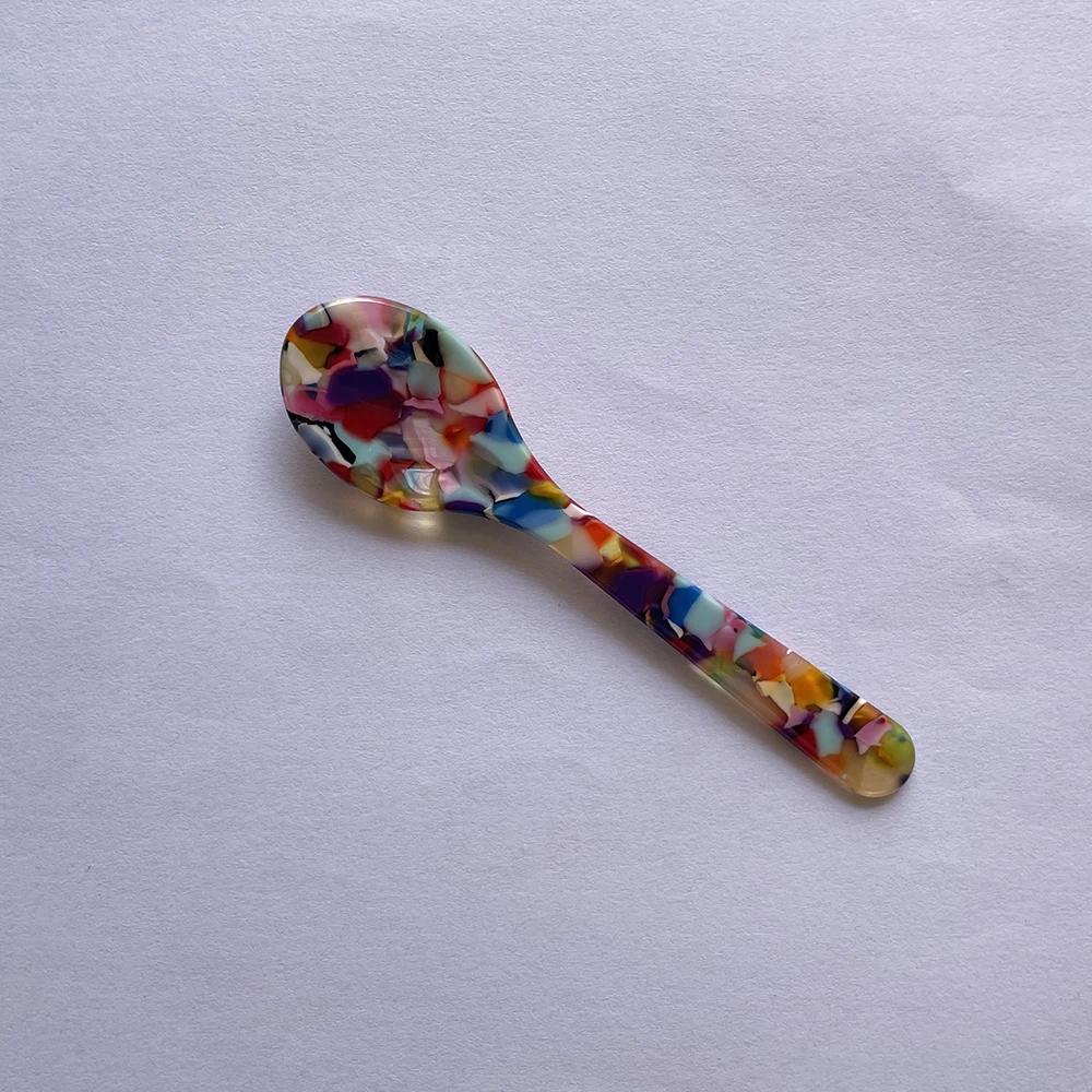 Akrylowe łyżeczki do deserów i kawy, 11 cm śliwka