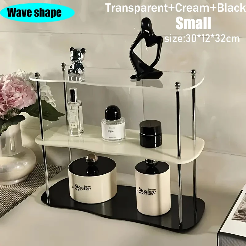 Akrylowy organizer 3 warstwy na perfumy biżuterię i kosmetyki Szary