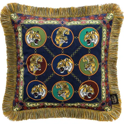 Aksamitna poszewka różowy leopard tygrys dekoracyjna sofa 45x45 cm Czerwony