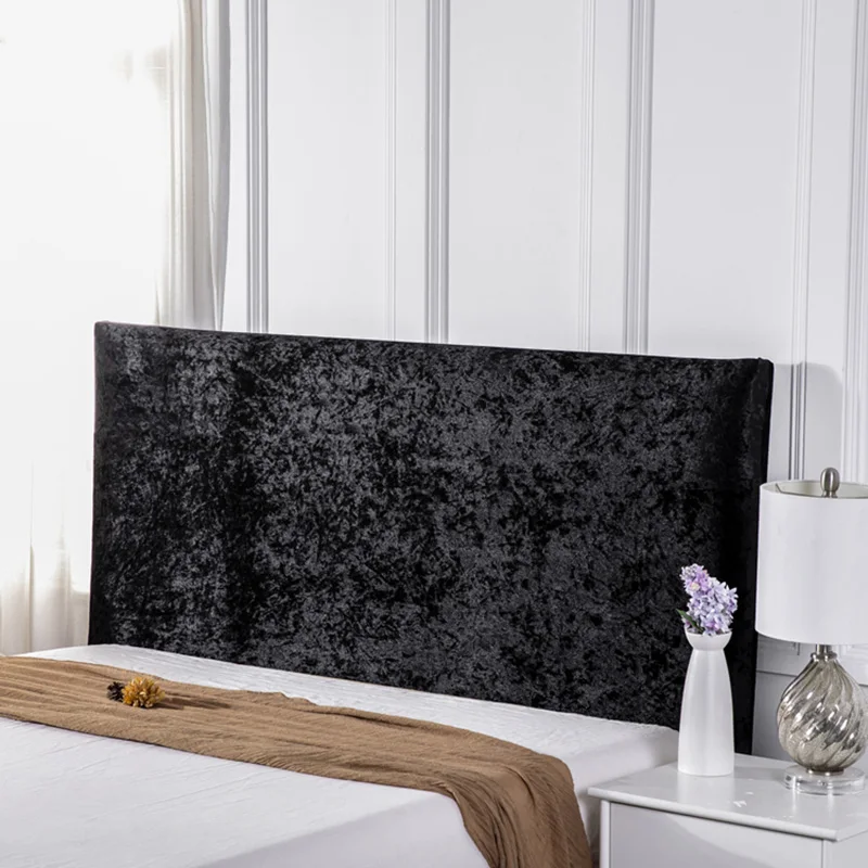 Aksamitny pokrowiec na zagłówek crushed velvet — luksusowy Czarny
