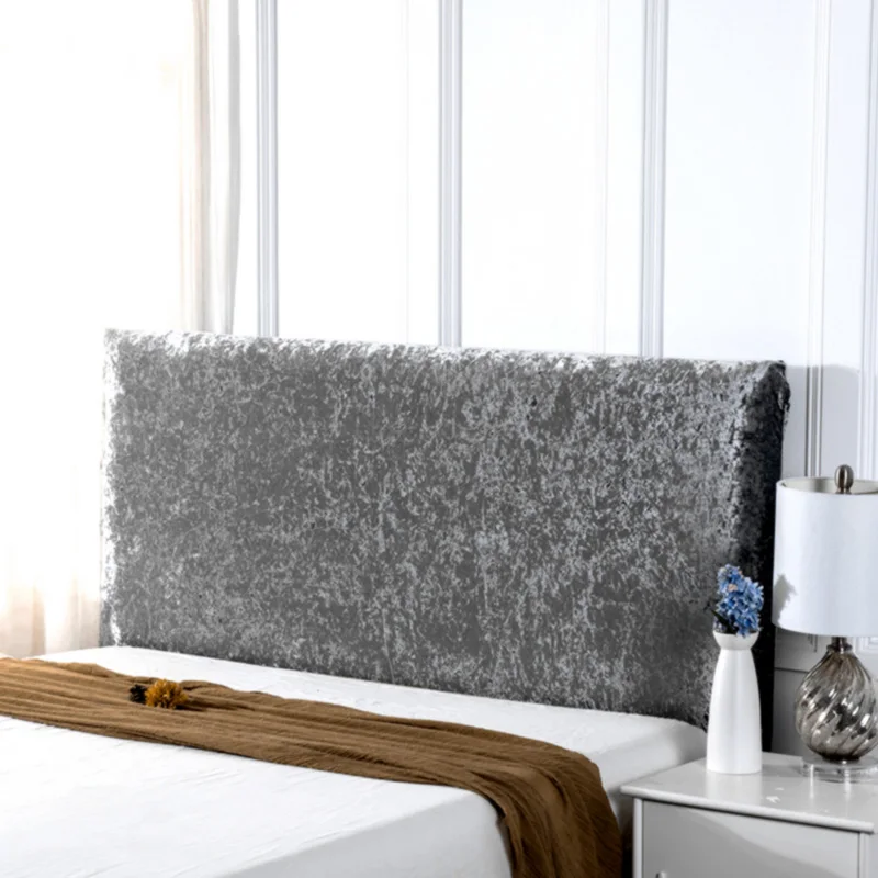 Aksamitny pokrowiec na zagłówek crushed velvet — luksusowy żółty