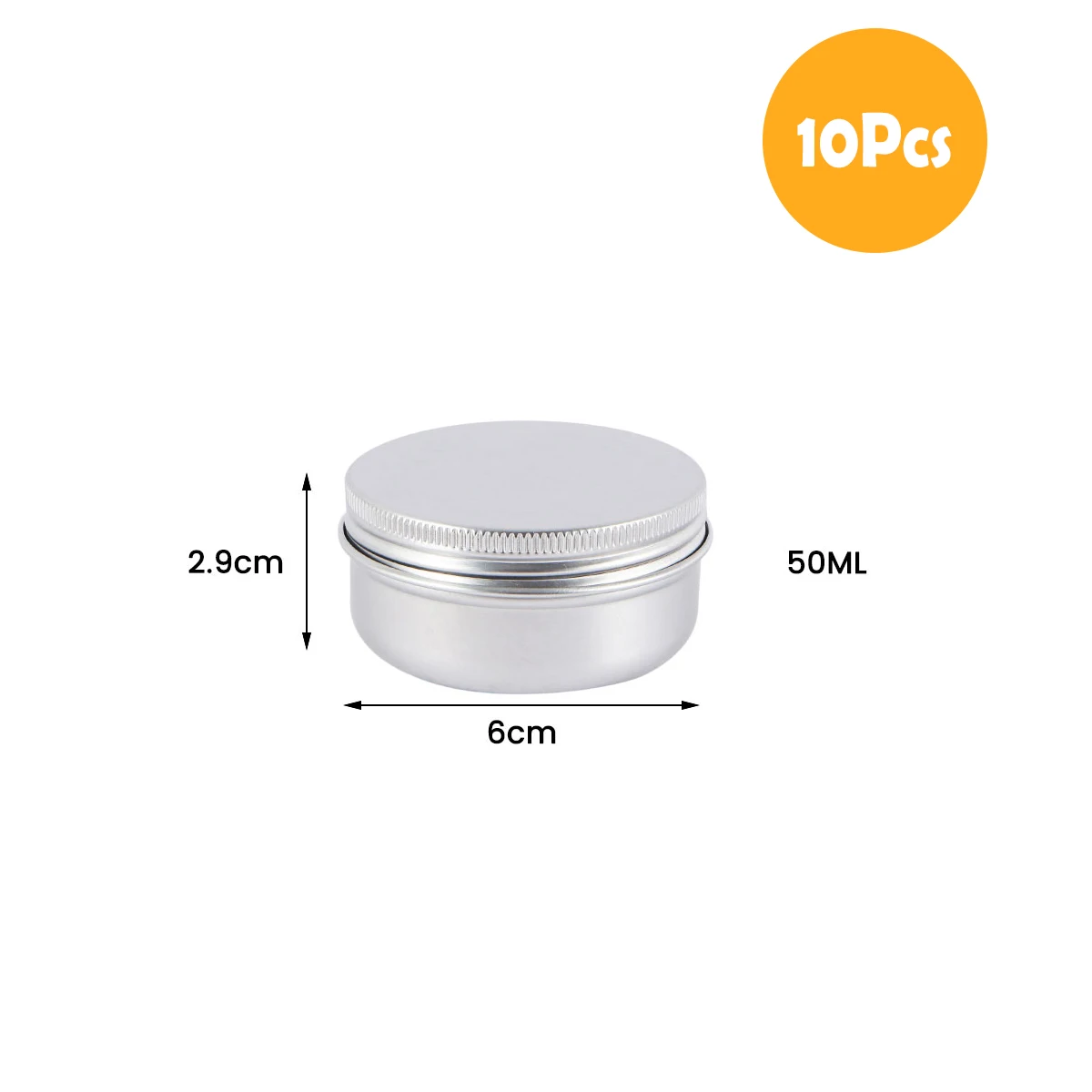 Aluminiowe puszki z zakręcaną pokrywką na przyprawy i kosmetyki 10 szt. 50ml