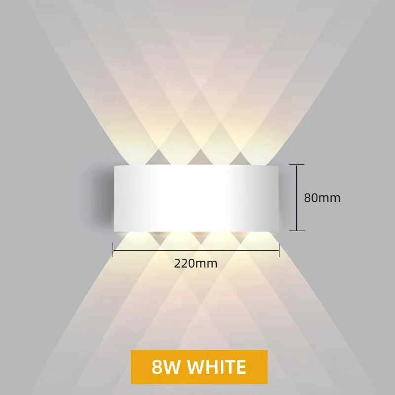 Aluminiowy kinkiet LED IP65 zewnętrzny – oświetlenie schodów i ogrodu Różowy