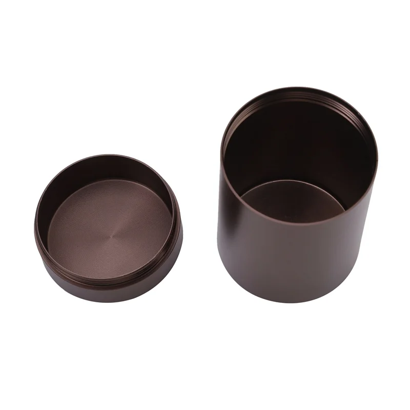 Aluminiowy szczelny pojemnik na zioła i przyprawy 60 ml Kawowy