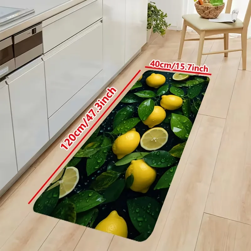 Antypoślizgowa mata kuchenna Cytryna i Limonka do prania 40x120cm