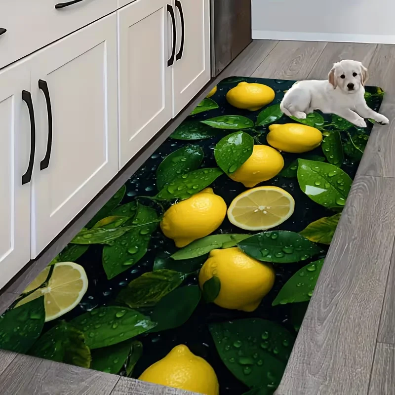 Antypoślizgowa mata kuchenna Cytryna i Limonka do prania 50x150cm