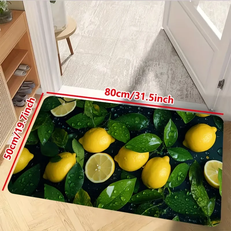 Antypoślizgowa mata kuchenna Cytryna i Limonka do prania 50x80cm